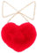TENDYCOCO Handtasche Fell Umhängetasche Plüsch Pfirsich Herzform Tasche Kette Messenger Bag Damen Umhängetasche Für Damen (Rot)