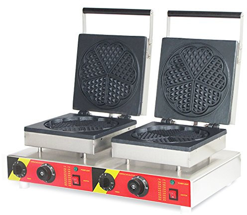 LEIRUO Máquina para Hacer gofres con Forma de corazón Comercial Máquina para Hacer gofres eléctrica Waffle Baker Estufa para gofres Antiadherente - 110 V / 220 V
