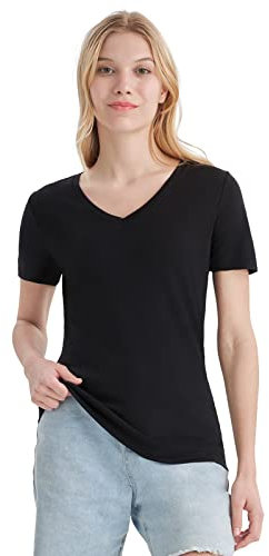 Merino Protect 100% Merino Wolle V-Ausschnitt Shirt Damen Kurzarm Wolle Unterhemd Geruchsresistenz Funktionsunterwäsche Reisen Wandern Merinowolle Unterwäsche