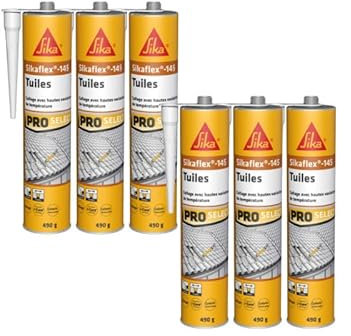 Lot de 6 colles souple SIKA pour tuiles Sikaflex 145-490g