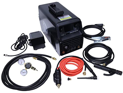 Blue Demon Genesis 200 LCD TIG/Stick Saldatrice 110V/220V, 200 Amp, Capacità di impulso, Saldature AC e DC, Acciaio al carbonio, Alluminio, Acciaio inossidabile, Ciclo ad alta resistenza, Tecnologia