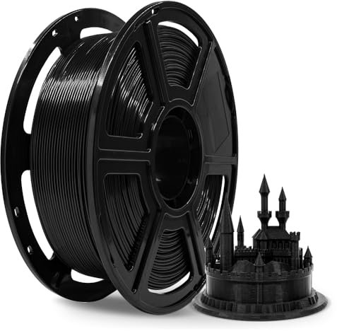 FLASHFORGE ABS PRO 3D-Drucker-Filament, Robuste und Hitzebeständige Filamente, 1kg Spule (2.2lbs), Maßgenauigkeit +/- 0,02 mm, Starke und Langlebige ABS-Verbrauchsmaterialien (Schwarz)