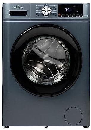 Willow WWM81400IG 8kg 1400 Spin Washing Machine with16 Washing Programs, Child Lock, Antibacterial Door Seal - Grey