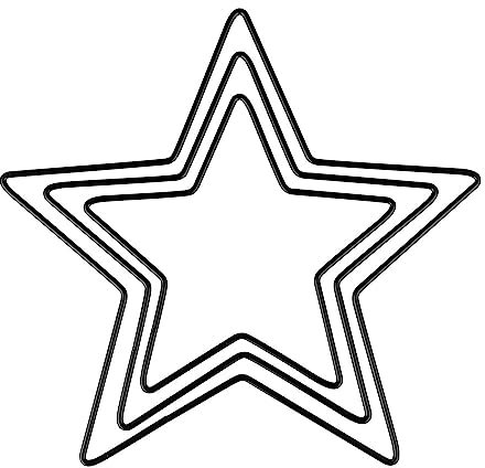 Ideen mit Herz Metallringe in Sternform | Metallsterne | 3 mm stark | 3 Stück | Verschiedene Größen: Ø 14 cm, 18 cm, 22 cm | ideal zum Deko-Anhänger-Basteln, Fensterdeko, Deko-Sterne (schwarz)