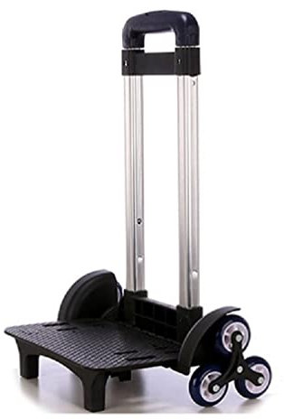 Chariot À Dos en Alliage D'aluminium avec Chariot Pliable À 6 Diable À roulettes pour Bagages Sac À Dos Sacs D'école Étudiants Bagages Voyage Chariot À Main Chariot À Dos À 6 pour