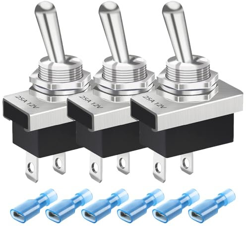 Gebildet 3Stück Metall-Kippschalter 25A 12V DC/15A 24V DC/10A 250V AC/15A 125V AC SPST EIN/Aus 2-polig 2 Positionen