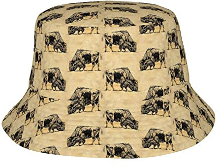 942 Fischerhut Schwarzer Bison Beim Grasen Fischerhut Unisex Weich Faltbarer Gartenhut Strandhut, Für Wandern, Freizeitkleidung, Reisen