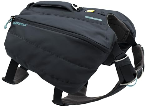 RUFFWEAR Front Range Tagesrucksack Basalt Gray XS | Hunderucksack mit Satteltaschen, 5-Punkt-Einstellung, 3 Leinenpunkte, gepolsterter Griff, interne Netztaschen