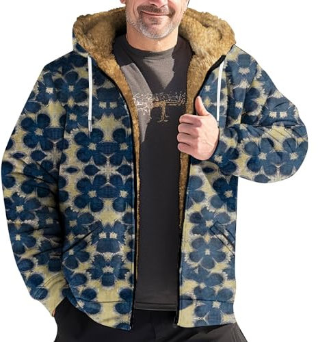 Generisch Reflektierende Jacke, Herren Plaid Print Männer Frühling Und Casual Trend Zipper Hooded Jacket Men Winter Trench Coat Lederwesten Baby Blau Motorradbekleidung (L, Marine)