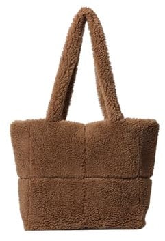 CORIOS Damen Lammwolle Handtasche Flauschige Tasche Plüsch Schultertasche Große Henkeltaschen Niedlich Flauschige Tote Beutel Einkaufstaschen Leichte Tragetasche für Büro Reisen Alltag Kaffee