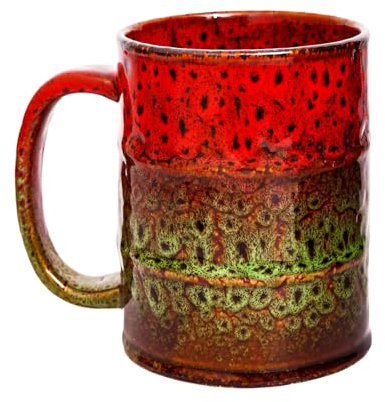 hengshukeji Beer Mugs-Coffee Mug,Large Ceramics Coffee Mugs,600ml/20oz,Extra Large Tea and Coffee Cup for Office and Home,Microwave and Dishwasher Safe (Green)