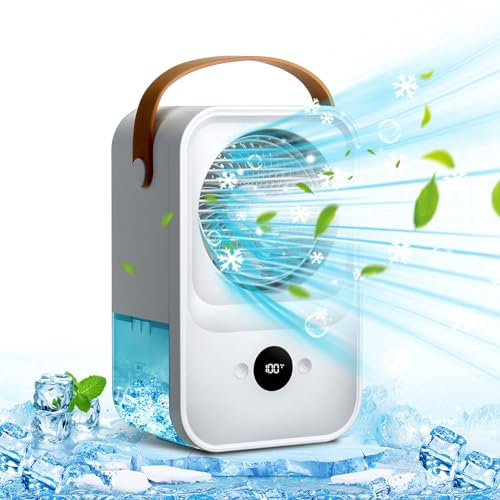Lottsall Mobile Klimagerät 4-in-1 Mini Tragbarer Luftkühler, Air Cooler Verdunstungskühler, mit 4 Lüftergeschwindigkeiten persönlicher Verdunstungskühler, Klimaanlage Geeignet für Zuhause/Büro