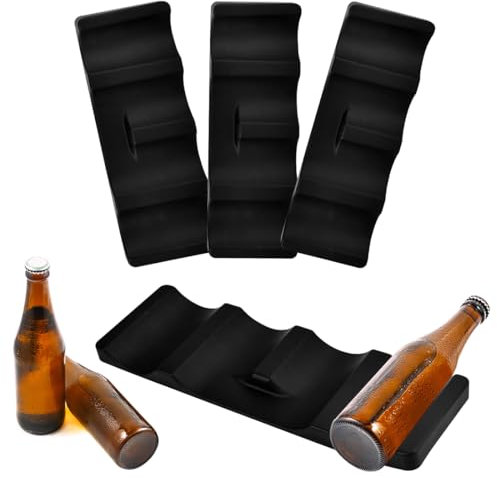RMENOOR 3 PZS Estante para Botellas Nevera, Botellero de Silicona, Organizador de Latas para Nevera Dispensador Portabotellas Silicona Apilador para Latas Cerveza, Estante para Botellas de Licor, Vino
