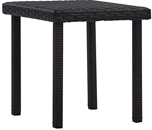 QZZCED Garten-Teetisch Braun 40×40×40 cm Poly Rattan, Garten Lounge Tisch Balkon Esstisch Outdoor Tisch Patio Tisch für Gärten, Terrassen, Balkone