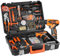VEVOR Kit de Herramientas Manuales Domésticos Generales de 146 Piezas con Taladro Eléctrico y Estuche de Almacenamiento de Herramientas Portátil Herramientas de Acero para Mantenimiento del Hogar