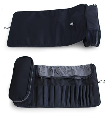 Maquillage Pochette Sac Pinceau Maquillage Sac à Maquillage pour Maquillage Professionnel Sac portatif 12 Poches Porte-Pinceau cosmétiques Organiseur pour Outils Maquilleur(pinceaux Non Inclus)