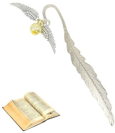 TJUSPIRIT Lesezeichen Goldener Schnatz Lesezeichen Bookmark Geschenk für Damen Herren Teenager Kinder Lehrer Lehrerinnen (Silber)