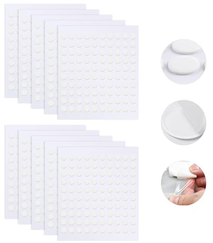 xiaoxiaozhijia 1000 Piezas Adhesivo Doble Cara,6mm Redondos de 6mm Double Sided Tape,Cinta Adhesiva Transparente para Manualidades,Carteles,Globos,Decoración de Bodas y Fiestas de Cumpleaños