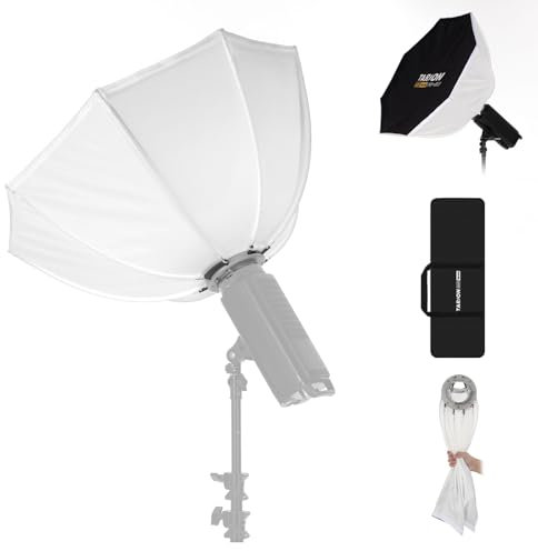 TARION Softbox Fotografico Bowens per Studio: Softbox Fotografia a Sgancio Rapido per Luci COB Video Blitz con Borsa da Trasporto Compatibile(65cm)