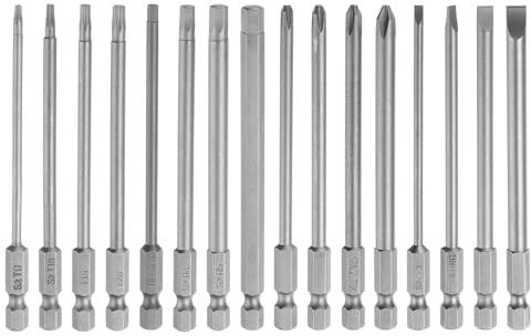 QUARKZMAN Set de 16 Puntas de Destornillador de Acero S2 Y Longitud de 4 | Sl3/4/5/6 H3/4/5/6 Ph2(4/4.5/5.0/6.0), con Vástago Hexagonal de 1/4, con Imán