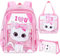 Sac à dos transparent pour garçons et filles, sac à dos pour enfants de 39,6 cm avec sac à déjeuner, trousse à crayons, sac à livres élémentaire en PVC pour écoliers, sac à dos de voyage transparent
