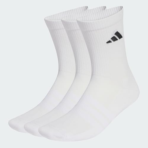 adidas Mixte Cushioned Sportswear Crew Socks 3 Pair Pack, white/white/black, 45-48