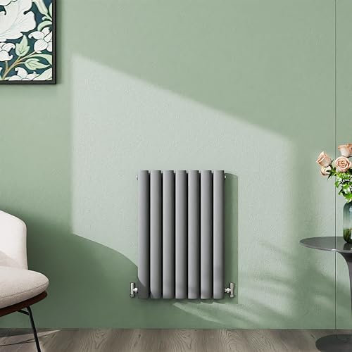 Simple Bathroom 600×413mm Anthracite Radiator Horizontal Single Oval Column Designer Central Heating Rad for Bathroom/Kitchen/Living Room