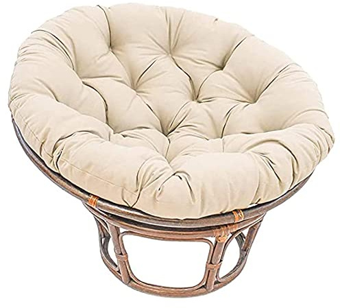 PFXNGMS Wasserdichter runder Outdoor-Sessel für Garten, Balkon und Wohnzimmer, Beige (100 x 100 cm)