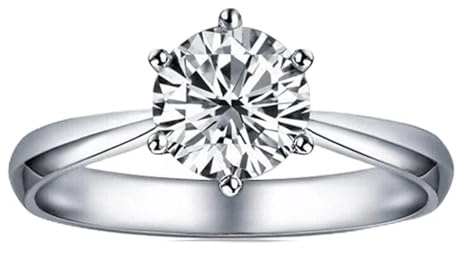 Ayoiow Eheringe Weißgold 375 für Damen, 6 Krappen Moissanit Ehering Damen Weissgold, 9K Weißgold Eheringe 375 für Freundin