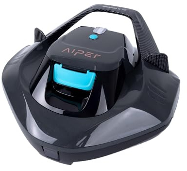 AIPER Robot de piscine sans fil avec autonomie de 90 minutes, affichage LED et fonction de stationnement automatique, idéal pour les piscines hors-sol jusqu'à 80 m²