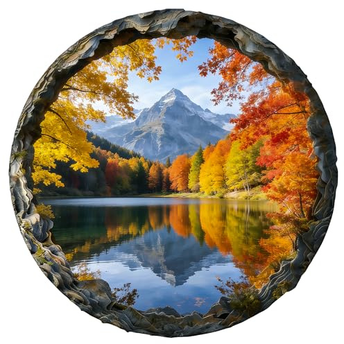 EASICUTI Puzzle 1000 Teile mit 3D-Effekt,Anspruchsvolles Puzzle für Erwachsene,Spaßiges und Herausforderndes Familienspiel(Vision 3D Zugspitze am Eibsee Herbstlandschaft)
