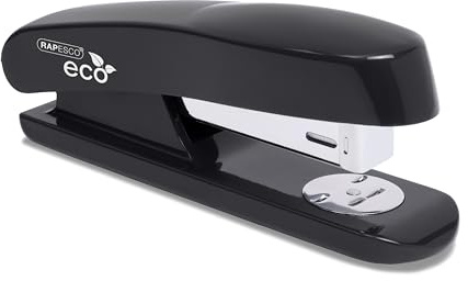 Rapesco 1841 ECO Half Strip Stapler, 20 Sheet Capacity, Black