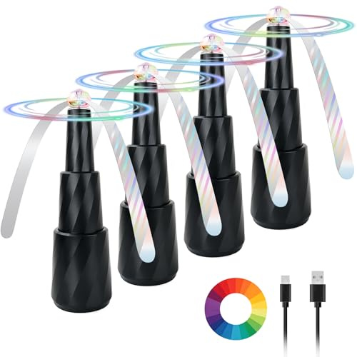 RYACO 4 Stück Fliegenwedler, Fliegenabwehr Tragbar Fliegenventilator, Fliegenvertreiber,Ausziehbar und Aufhängbar und Leiser Fliegenabwehr Tischventilator für Küche, Restaurants, Camping