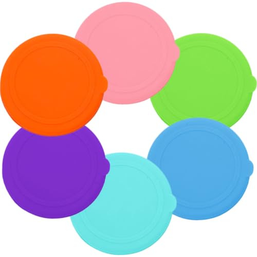 KAJNBN 6 Pièces Couvercles en Silicone Anti-fuite pour Bols à Trempette en Inox, Faciles à Ouvrir et Refermer, pour Sauces et Salades, Récipients Alimentaires Hermétiques