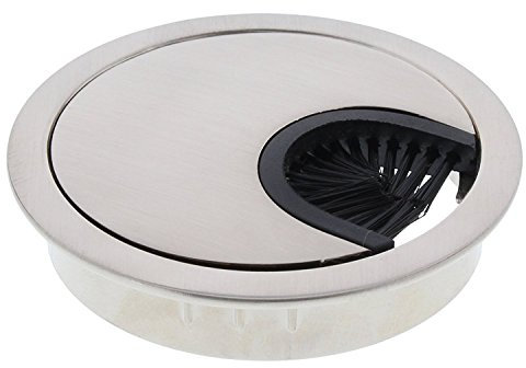 ToniTec Kabeldurchlass Schreibtisch Kabeldurchführung Edelstahloptik Durchmesser 80mm