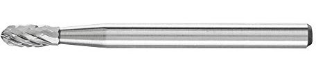 PFERD HM-Frässtift, Tropfenform TRE, Zahnung 3 PLUS, Frässtift-ø 3mm, Schaft-ø 3mm, Länge 37mm, 21210083 – für universelle Anwendungen auf den wichtigsten industriell verwendeten Werkstoffen