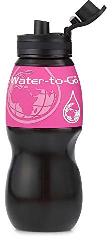GOURDE FILTRE WATER TO GO 750 ML NOIR ROSE