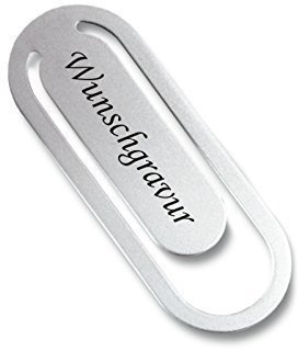 Lesezeichen mit Gravur Buchzeichen graviert Bookmark aus Metall oval