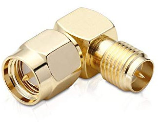 adaptare 61313 Winkel-Adapter 90° RP-SMA (mit Pin) auf SMA (mit Pin)