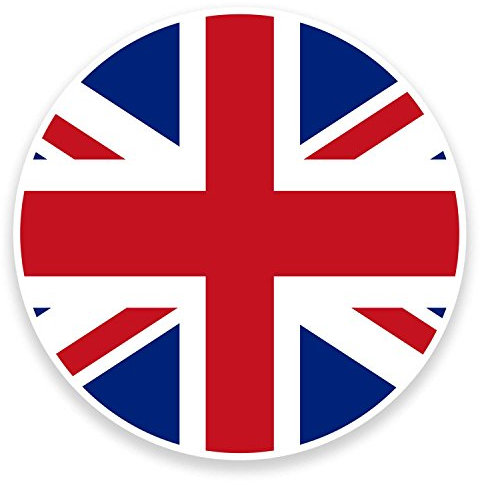 2 x 10cm Union Jack UK British Flag Vinyl Sticker Decal Laptop Car Luggage #9067 (10cm Wide x 10cm High)