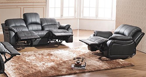 Mapo Möbel Voll-Leder Sofagarnitur Fernsehsofas Relaxsofas 5129-3+1-S