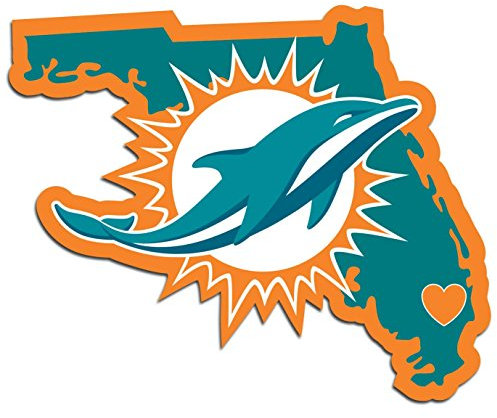 Siskiyou Sports NFL Fan Shop Miami Delphins Home State Aufkleber, Einheitsgröße, Teamfarbe