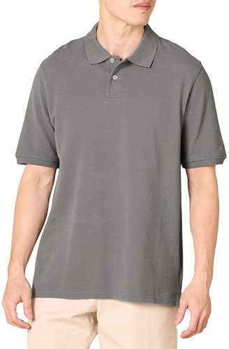 Amazon Essentials Men's Regular-Fit Cotton Pique Polo Shirt (Available in Big and Tall), Grey, XXL
