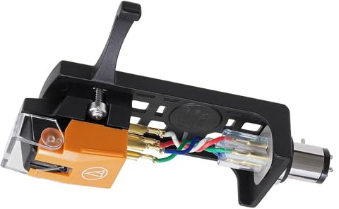 Audio Technica VM530EN/H Headshell/Dual Moving Magnet Cartridge Combo Kit with Elliptical Stylus 1'2 Mount for 4-Pin Includes Mounting Hardware (Black/Orange)