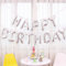 JZK Sliber Buchstaben Happy Birthday Folienballons, Alles Gute zum Geburtstag Luftballons Banner Bunting Dekoration für Kinder Party Geburtstag Party Babyparty