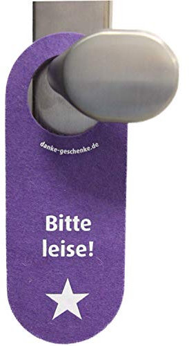 immi 1 St. Filz Türhänger Lila, bd.stg. Bitte leise/Reserviert, mit Stern