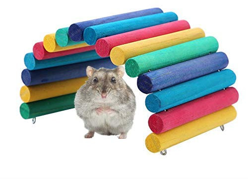 Smandy Kleine Tiere Spielzeug Vogel Papagei Spielzeug Ratte Hamster Leiter Holzleiter Bogenbrücke für Hamster Igel Maus Ratte Meerschweinchen Kleintiere Haus Käfig