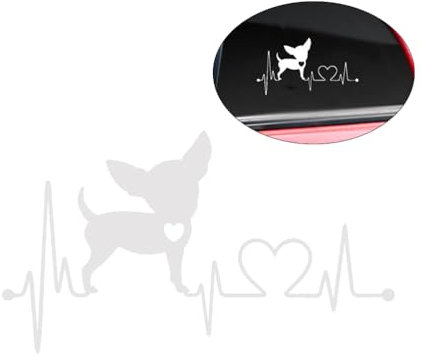 Vinyl Aufkleber Sticker Wasserdicht Heartbeat Lifeline Monitor Chihuahua Hund Auto Dekorative Aufkleber Auto Fenster Tür Laptop Fahrrad Tuning