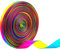 Teemico Satinband mit Farbverlauf, Regenbogenfarben, bedruckt, doppelseitig, Satin-Polyesterband für Heimwerker, handgefertigt, 9 mm breit