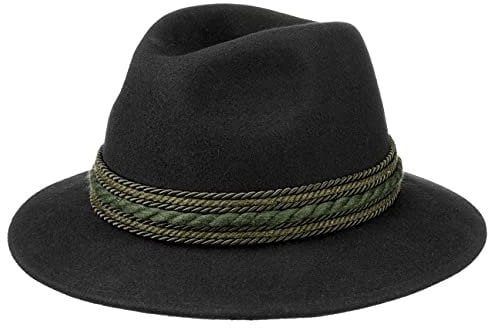 Lodenhut Manufaktur Landsgut Wollfilzhut Wollhut Trachtenhut Schützenhut Wanderhut (55 cm - schwarz)